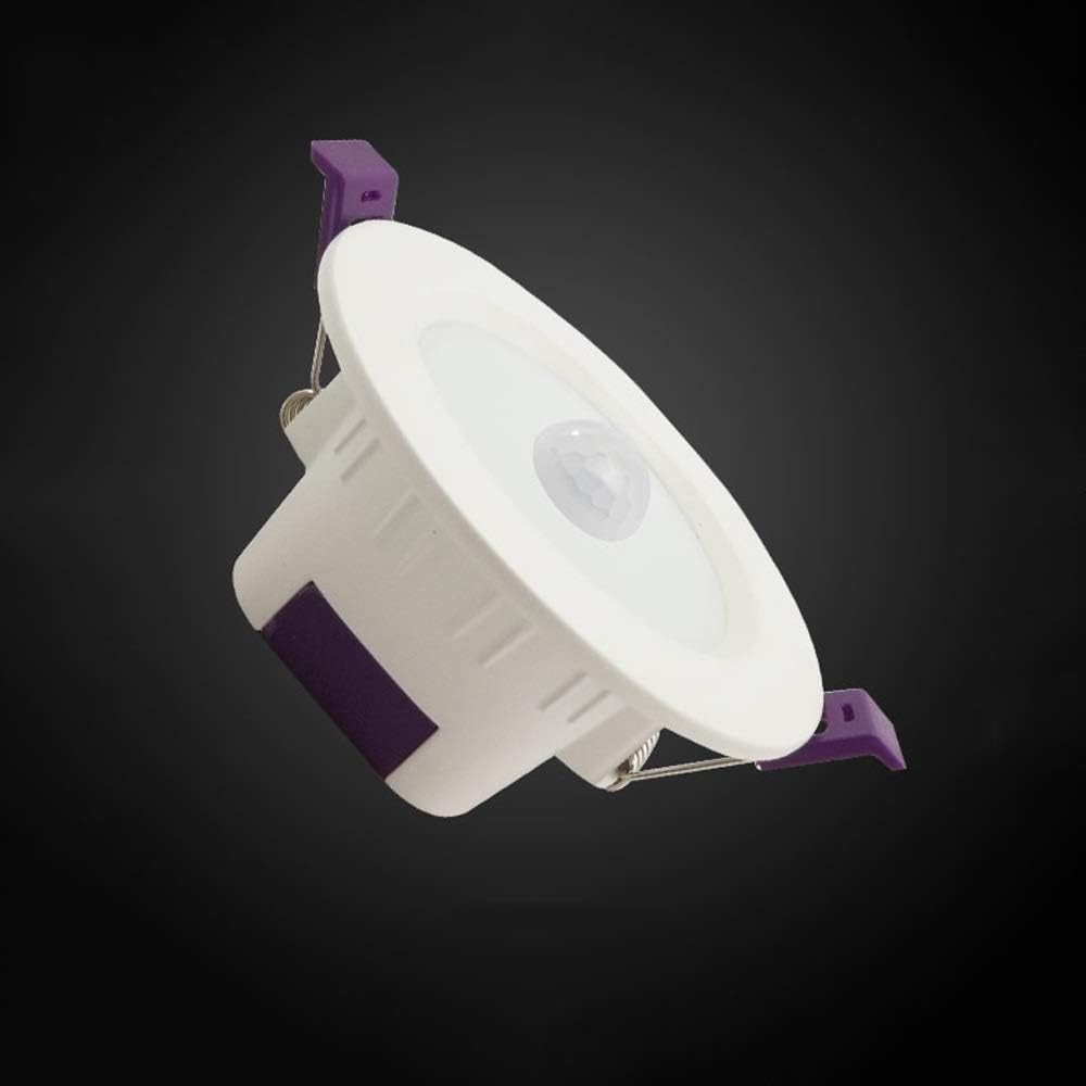 GLBS 5W/7W/9W/12W LED Infrared Polycarbonate Aluminum Downlight Human Body Induction Lighting Embedded Ceiling Panel Light Radar Induction Intelligent Highlight Decoration Recessed Ceiling Light