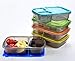 Youngever Meal Prep 3 Compartment Portion Bento Box, 7 Pack, Rainbow Color