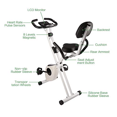 Bigzzia Exercise Bike,Upright and Foldable Stationary Bike with