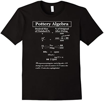 Men's Pottery Algebra For Clay Shrinkage Tee Shirt XL Black