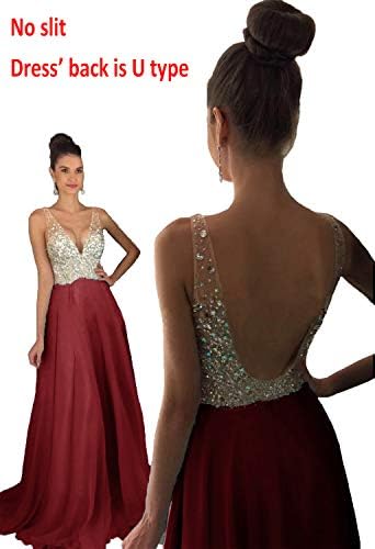 HEAR Women's V Neck Long Prom Dresses Backless Party Evening Dress Hear051