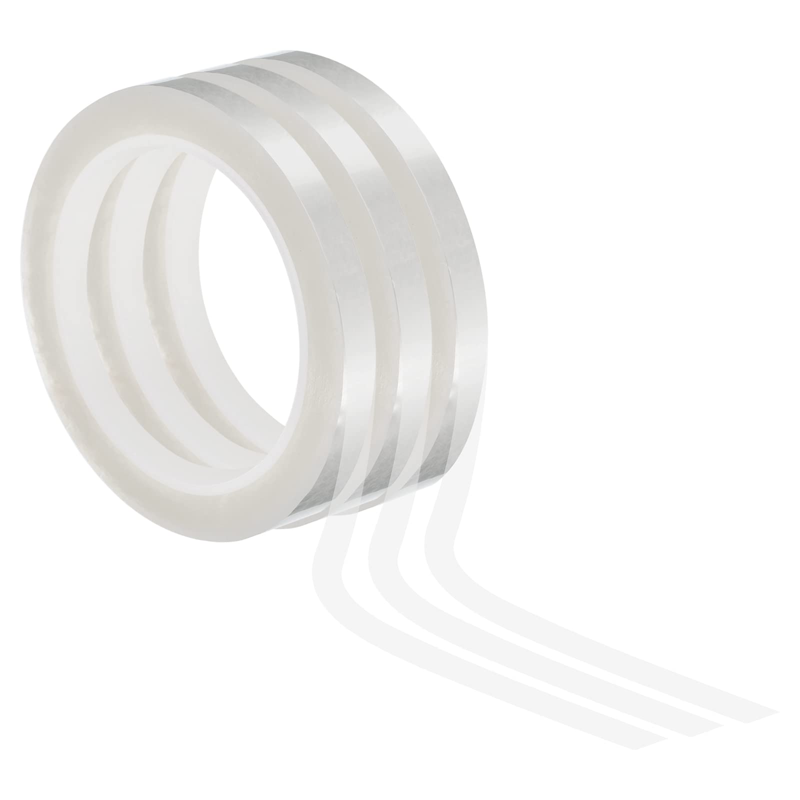 PATIKIL Whiteboard Tape 8mm X 66m, 3 Pack Thin Dry Erase Tape for Graphic Chart Marking DIY Art, Transparent