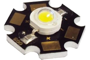 DEMASLED High Power 3W LED Chip Ultra Bright Star Component, Multiple Wattages & Colors, Dimmable, Aluminum Heatsink Base (Cool White (6000K), 1, 3W)