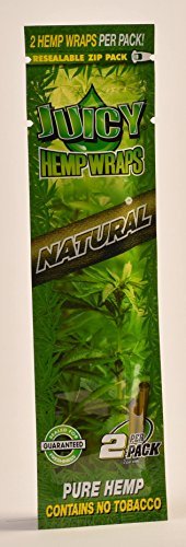 12 Total Natural Juicy Jays Hemp Wraps Natural Flavor (6 Pack of 2) Made of Pure Hemp Non Tobacco + Limited Edition Beamer Smoke Sticker Producers of Juicy Jays Rolling Papers