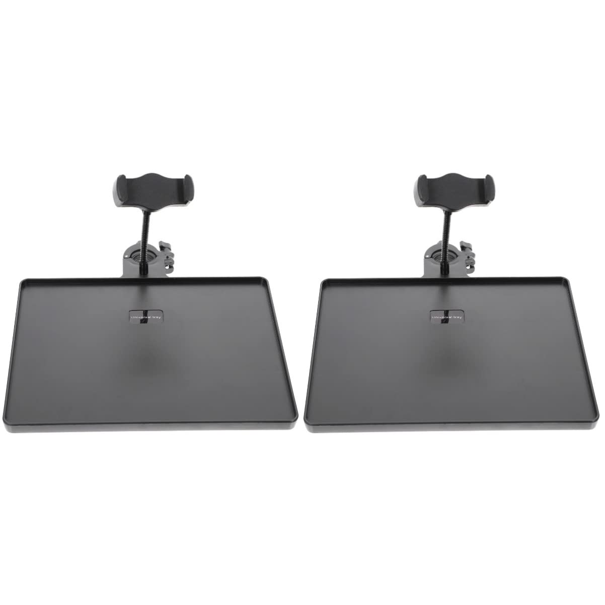 Milisten 2pcs Mobile Phone Holder Microphone Stand Bracket Microphone Tray with Clamp Micphone Stand Shelf Sound Card Tray with Phone Holder Table Mic Stand Tray Metal Adjustable