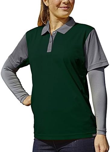 Pro Celebrity Women's Corvette Polo Shirt (2X-Large, Dark Green &amp; Graphite)