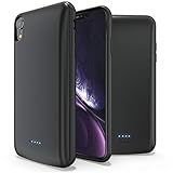 iPhone XR Battery Case, ALLEASA 5000mAh Protective Charger Case (6.1 inch) Portable Charging Case Extended Battery Pack for iPhone XR, Magnetic Top-Cover Design-Black