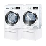 Bosch 800 Series White Front Load Compact Laundry Pair with WAT28402UC 24