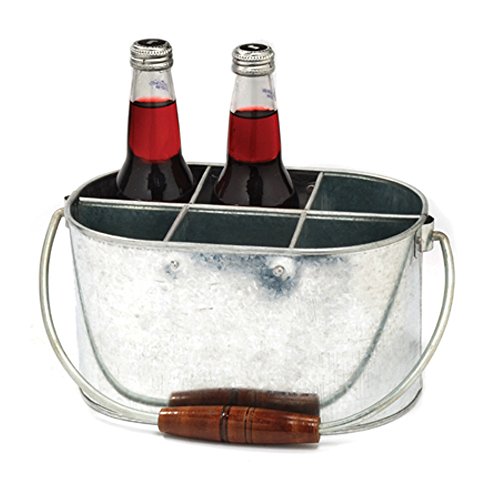 Galvanized Tin Picnic Utensil Caddy Organizer or Condiment or Beer