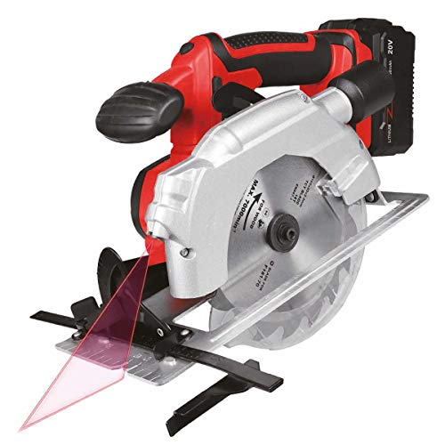 SCHMIDT security tools Akku-Handkreissäge CS-165 Laser Akku-Kreissäge Ladegerät 20V 4,0Ah Akku Sägeblatt Ø 165mm