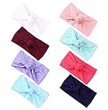 Baby Girl Nylon Headbands Newborn Infant Toddler Hairbands Knotted Children Soft Headwrap Hair Accessories (B-8PACK-MUL6)