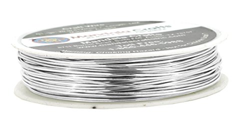 Mandala Crafts 18 20 22 24 26 28 Gauge Thick Solid Copper Wire for Beading Wrapping Jewelry Making (20 Gauge 14M, Silver)