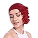 YI HENG MEI Women's Elegant Strench Chiffon Pleated Flower Hair Bands Headband Turban Cap