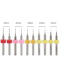 yotino 10 piezas brocas para boquilla impresora 3d Kit de limpieza boquilla limpiador de cabezales Bits: 0,2 0,3 mm. grosor de trazo de, 0,5, 0,6 mm.