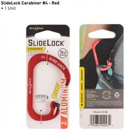 Nite Ize Unisex's Aluminum Carabiner Slidelock, Red, Size 4 - Image 3