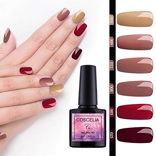 Fashion Zone 10 Color Gel Nail Polish Starter Kit with 36W LED UV Lamp, Base Top Coat Manicure Tools Sets for Home or Professional Salon