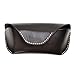 Unisex Semi Hard Genuine Leather Eyeglass Case With Belt Loop for Prescription Eyeglasses & Standard Sized Sunglasses, Coffee
