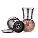 Premium Stainless Steel Salt & Pepper Grinder Set of 2 by Integrity Chef - Spice Grinder, Ergonomic Body, Adjustable Coarseness for Gourmet Cooking, Ceramic Rotor Grinding Mill, SAVE A LIFE!