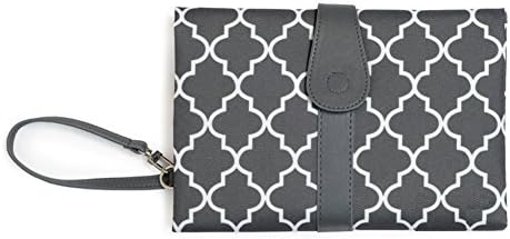 Baby Portable Diaper Changing Pad, Organizer for Travel - Waterproof Change Mat with Clutch Baby Travel Changing Kit (Grey)