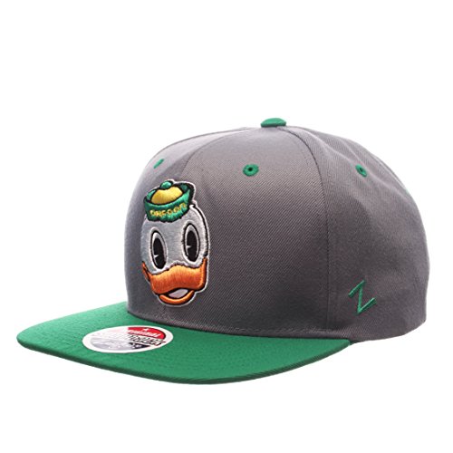 NCAA Oregon Ducks Men's Z11 Slate Snapback Hat, Grey/Green, Adjustable