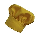 CHEFSKIN YELLOW CHEF MUSHROOM HAT ADULTS ADJUSTABLE VELCRO, NICE TWILL FABRIC TOP QUALITY HAT, DELIVERED IN 2-3 DAYS
