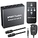 eSynic 4x1 Toslink Switch Digital Optical SPDIF Audio Switcher Box with IR Remote Control Aluminum Alloy Material Supports PCM2.0 DTS Dolby-AC3 - with 6.6ft Optical Cable
