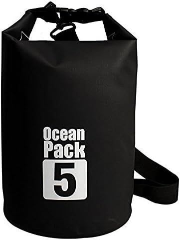 FANMAOUS 5L Waterproof Dry Bag Dry Sack Roll Top Dry Backpack With Shoulder Strap - Keeps Personal Belongings Protected for Kayaking Boating Camping Canoeing Fishing Skiing