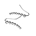 ILJILU 1 Pair Rhinestone Crystal Earrings Ear Hook Stud Jewelry Sliver (Silver)
