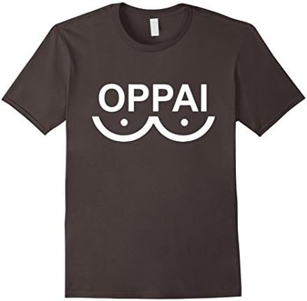 Men's Oppai Shirt Funny Anime Fan Tee Large Asphalt