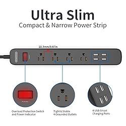 Power Strip Surge Protector 15 ft Cord, NTONPOWER