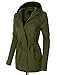 LE3NO Womens Military Anorak Safari Jacket with Pockets,L3NWJC872_OLIVEGREEN,Medium