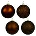 100 Brown and Black Christmas Ornament Balls Shatterproof + 100 Metal Ornament Hooks, Hanging Ornaments for Indoor/Outdoor Xmas Christmas Tree, Holiday Party, Home Décor Sizes, 1.2