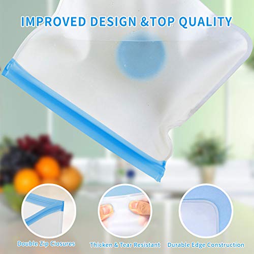 Reusable Gallon Bags 5 Packs 1 Gallon Freezer Bags Bread Box Large