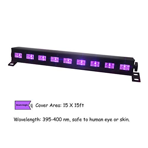 image for UV Black Light, Exulight 9Ledsx3W Ultra Violet LED Bar Grow in The Dar