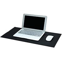 OFFIDIX Office Desk Mat,Desktop PU Leather Desk Pad Non-Slip Leather Protective Desk Pad Laptop Mat Gaming Writing Mat for Laptop PC Keyboard Office Home Kids Desk Mat(Black, 24"x12")