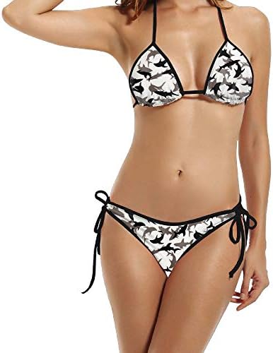 hangyuxingbang Women's Beach Wear Bikini Sets Shark Camo Swimsuits
