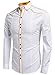 Coofandy Men's Button Down Dress Shirts Casual Slim Fit Shirts, White, L