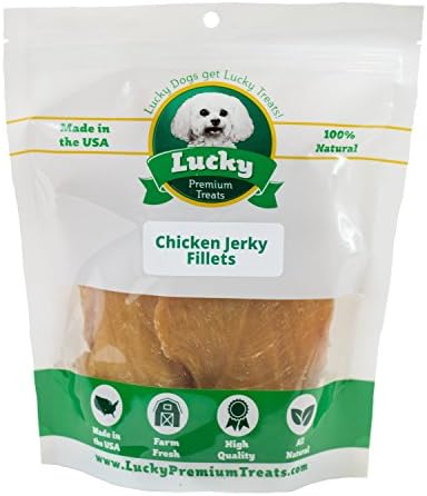 Lucky Premium TreatsChicken Jerky Fillets โ Chicken Jerky Dog Treats Made with Sliced Lean Dehydrated Chicken Breast (7 oz)