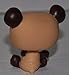 Panda Bear #574 (Hand On Toe, Tan/Brown, Blue Eyes, Pink Eyeshadow) Littlest Pet Shop (Retired) Collector Toy - LPS Collectible Replacement Single Figure - Loose (OOP Out of Package & Print)