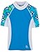 Tuga Girls Seaside S/S Rash Guard (UPF 50+), Aquamarine, 11/12 yrs