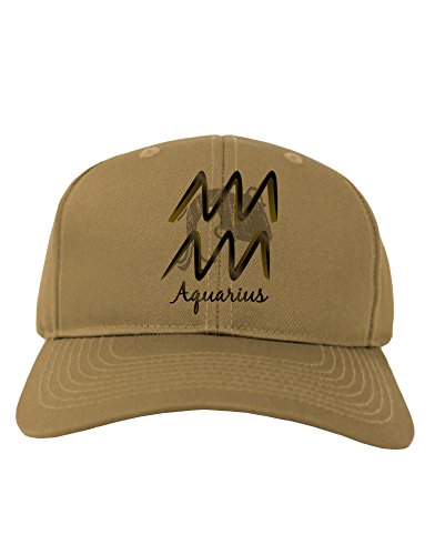 TooLoud Aquarius Symbol Adult Baseball Cap Hat - Khaki