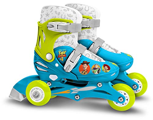 Stamp Pixar WOODY-BUZZ L'ECLAIRE-JESSIE Inline Skates Two in One 3 Wheels Toy Story 4 27-30, J867730, Blue/White, Sizes