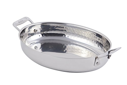 Bon Chef 60002HF Stainless Steel Induction Bottom Cucina 12" Oval Augratin Dish, Hammered Finish, 2-1/2 Quart Capacity, 12.4" Diameter x 1.8" Height 1 Bon Chef 60002HF Stainless Steel Induction Bottom Cucina 12" Oval Augratin Dish, Hammered Finish, 2-1/2 Quart Capacity, 12.4" Diameter x 1.8" Height