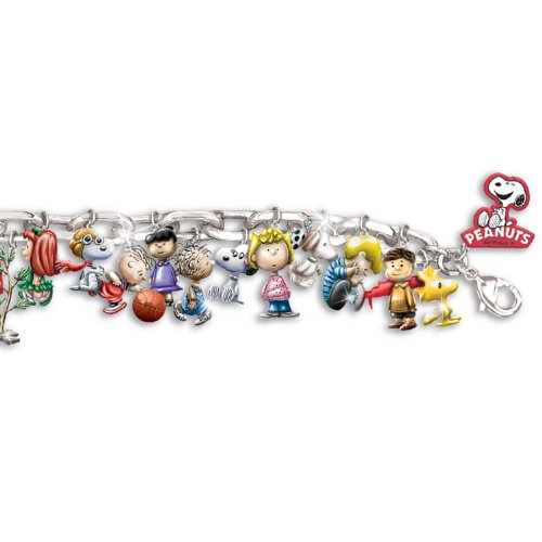 Sterling Silver Plated the Ultimate Peanuts Charm Bracelet By the Bradford Exchange Buy Online