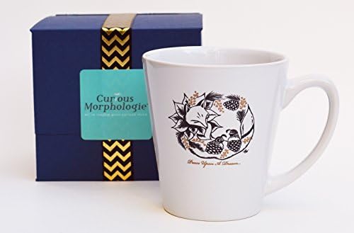 Curious Morphologie 12 Fl Oz "Foxsettia Wreath" Ceramic Fine Art Mug (Collectible)- A message for PEACE with Fox, Poinsettia, Wreath and Quail elements