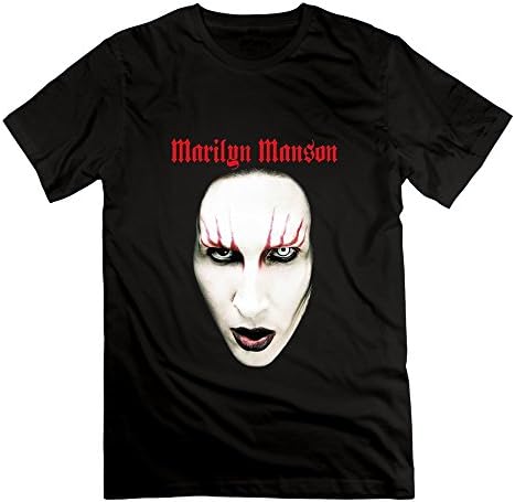 LianJian Marilyn Manson Head Shot Men's T-Shirt Small Black Mens