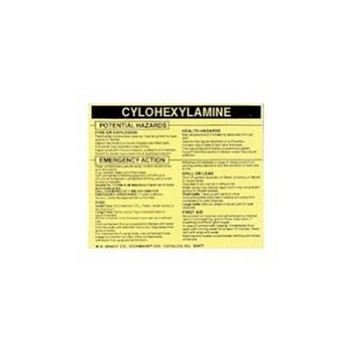 Brady 93517 Vinyl Hazardous Material Label , Black On Yellow, 3 3/4" Height x 4…