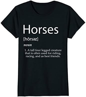 Womens Horse Definition T-Shirt - Men Womens Boy Girls Sizes Colors XL Black