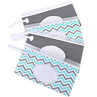 Venhoo Wet Wipe Pouch 4-Pack Reusable Refillable Clutch Baby Wipes Dispenser Holder Case-Keep Wet Wipes Moist- Eco Friendly Wipes Carrying Case for Travel-Pouch Carries 60 Wipes-Upgrade Version