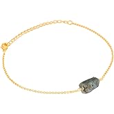 Gempires Raw Gemstone Bracelet for Women Handmade 14k Gold Plated Natural Crystal Jewelry Hypoallergenic Minimal Dainty Birthstone Bracelet Gift